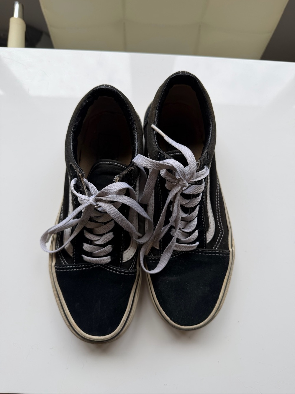 Vans Black Canvas Low-Top Sneakers with White Stripe